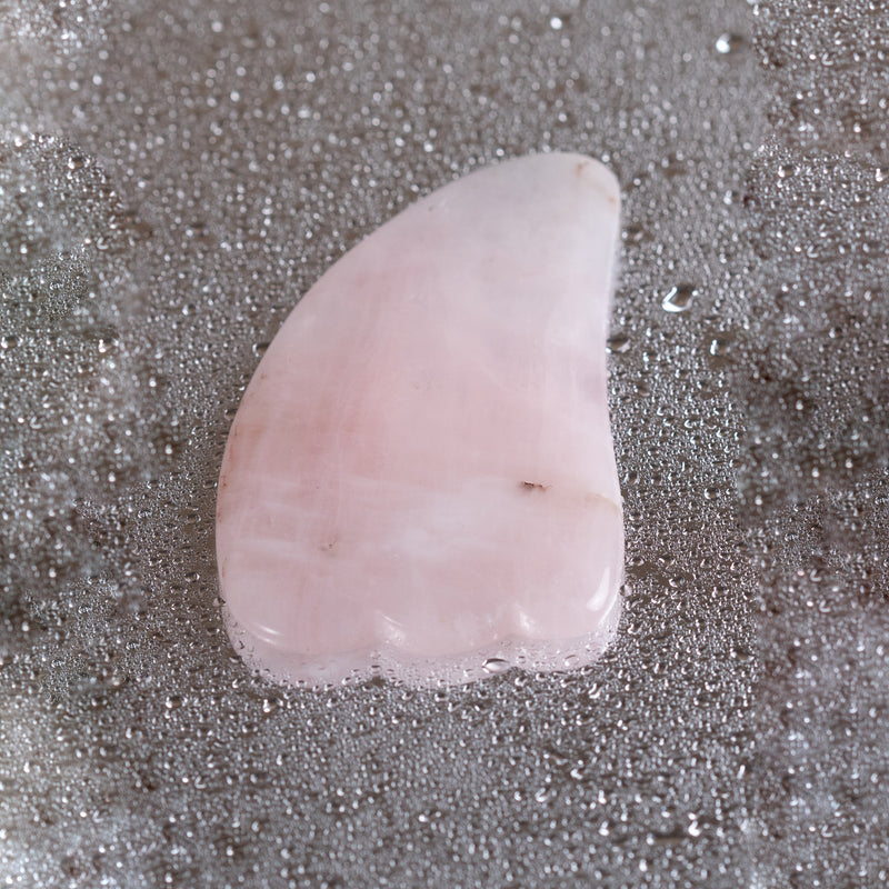 Pembe Kuvars Taşı Gua Sha Masaj Aleti (Kalp)