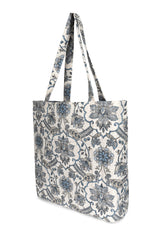 Beach and Makeup Bag Set Floral Pattern Blue